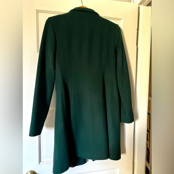 Tahari Green Ruffle Front Coat - Picture 3 of 5